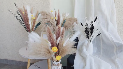 Natural Dried Pampa Grass Bouquet Boho Home Decor Phragmites Bouquet Dried Flowers Bouquet for Wedding Ramadan Decoration 80PCS