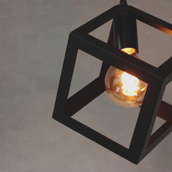 Modern Nordic Geometric Iron Cage LED Ceiling Light Pendants Lamps Classic Retro Industrial Lighting For Living Room Dining Room Trendy Pendant Lighting