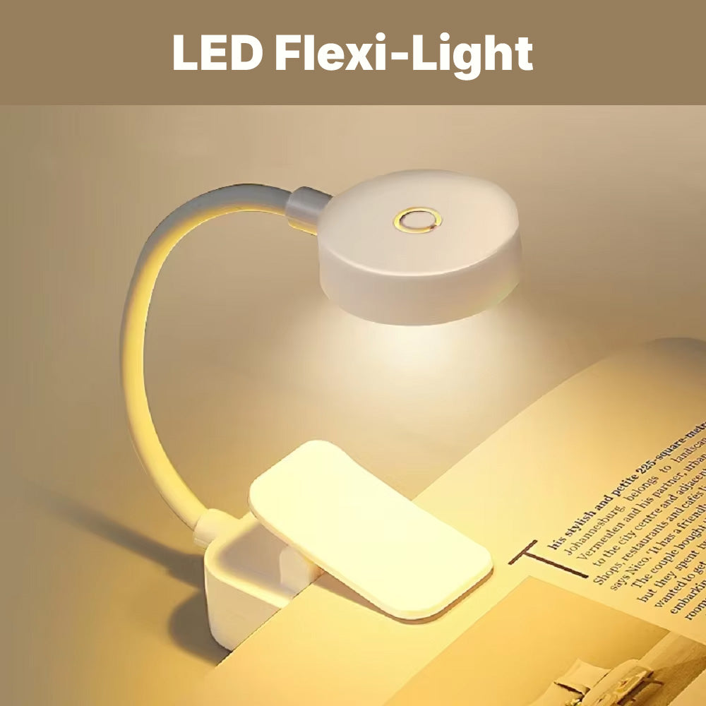 Portable Folding LED Clip‑On Book Lamp – USB Rechargeable, Stepless Dimmable, Eye‑Protection Reading Light for Bedside, Travel & Study