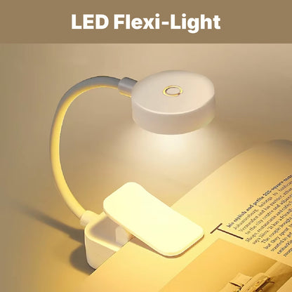 Portable Folding LED Clip‑On Book Lamp – USB Rechargeable, Stepless Dimmable, Eye‑Protection Reading Light for Bedside, Travel & Study