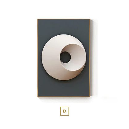 Modern Aesthetics Abstract 3d Spherical Architectural Wall Art Fine Art Canvas Prints Pictures For Urban Loft Living Room Home Office Boutique Hotel Art Decor