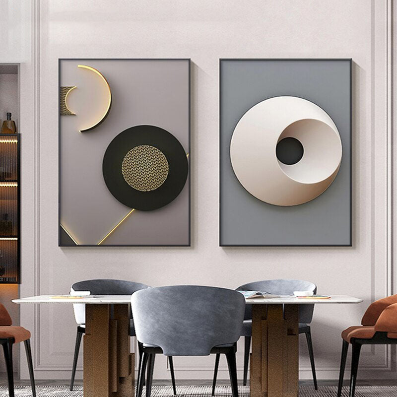 Abstract 3d Spherical Architectural Wall Art Fine Art Canvas Prints Modern Aesthetics Pictures For Urban Loft Living Room Home Office Boutique Hotel Art Decor