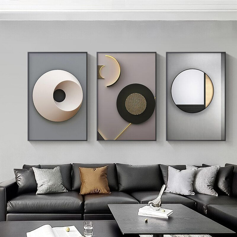 Abstract 3d Spherical Architectural Wall Art Fine Art Canvas Prints Modern Aesthetics Pictures For Urban Loft Living Room Home Office Boutique Hotel Art Decor