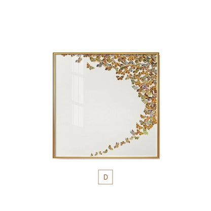 Abstract Golden Butterfly Wings Wall Art Fine Art Canvas Prints Fashion Pictures For Bedroom Living Room Stylish Art For Glamorous Home Interiors Luxury Decor
