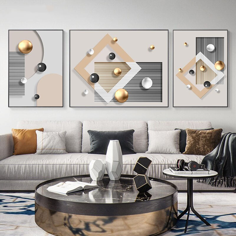 Abstract Spherical 3d Effect Minimalist Wall Art Fine Art Canvas Prints Modern Aesthetics Pictures For Contemporary Living Room Luxury Home Office Interiors