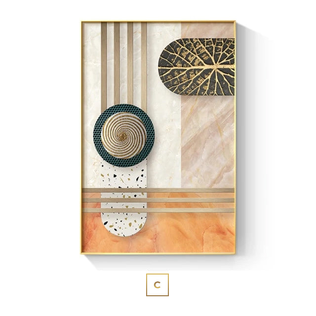Abstract Architectural Style Wall Art Fine Art Canvas Prints Textural Terrazzo Design Pictures For Modern Loft Contemporary Living Room Home Interior Decor