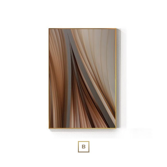 Abstract Flowing Lines Gray Brown Beige Wall Art Fine Art Canvas Prints Modern Pictures For Living Room Bedroom Dining Room Home Office Interior Decor