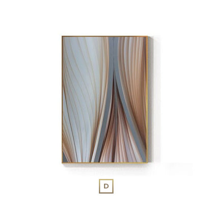 Abstract Flowing Lines Gray Brown Beige Wall Art Fine Art Canvas Prints Modern Pictures For Living Room Bedroom Dining Room Home Office Interior Decor