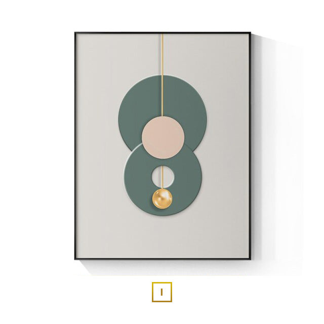Abstract Minimalist Architectural Inspiration Wall Art Fine Art Canvas Prints Golden Blue Beige Pictures For Luxury Living Room Contemporary Home Office Decor