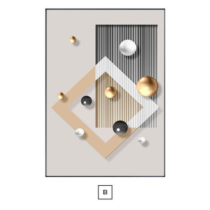 Abstract Spherical 3d Effect Minimalist Wall Art Fine Art Canvas Prints Modern Aesthetics Pictures For Contemporary Living Room Luxury Home Office Interiors