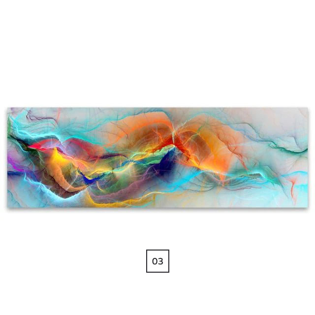 Modern Abstract Wide Format Alien Clouds Wall Art Fine Art Canvas Prints Colorful Contemporary Living Room Pictures For Above The Sofa Or Above The Bed