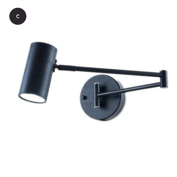 Wall Mounted Long Swing Arm Adjustable Reading Light LED Lamp For Bedroom Bedside Living Room Home Office Contemporary Interior Designer Lighting