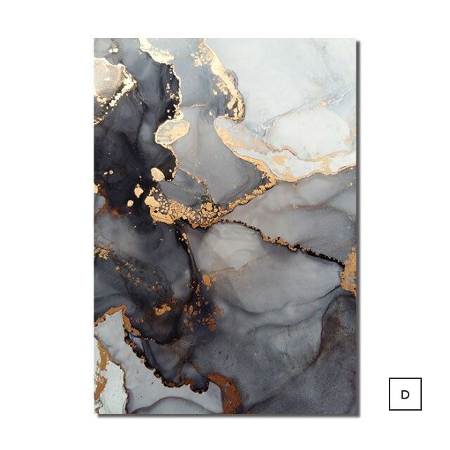 Modern Abstract Gray Golden Geometric Wall Art Fine Art Canvas Prints Pictures For Luxury Loft Living Room Contemporary Home Office Interior Decor