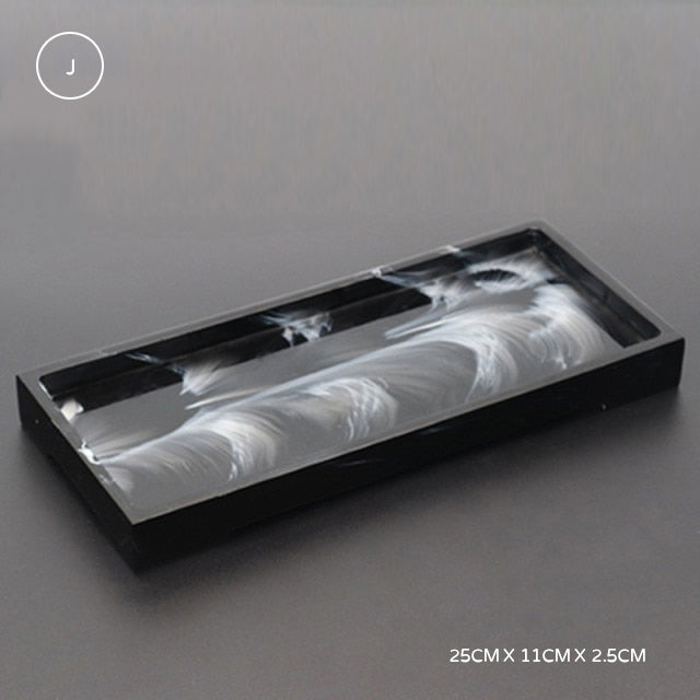 Black Marble Design Bathroom Accessories Set Toothbrush Holder Tissue Box Storage Tray Soap Dispenser For Luxury Hotel Home Office Washroom Supplies