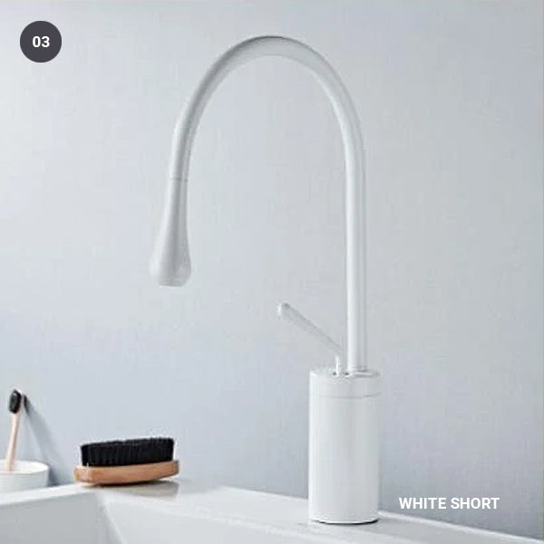 Brass Mixer Tap For Bathroom Basin Modern Contemporary Design Single Lever 360 Degree Rotation Spout For Kitchen Or Bathroom