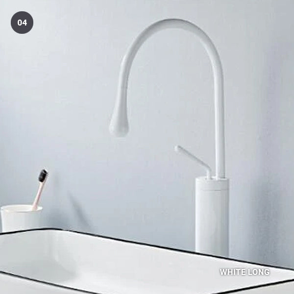 Brass Mixer Tap For Bathroom Basin Modern Contemporary Design Single Lever 360 Degree Rotation Spout For Kitchen Or Bathroom