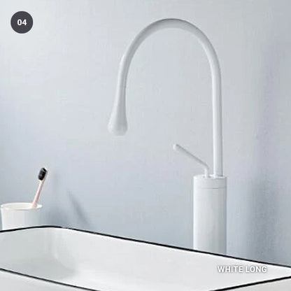 Brass Mixer Tap For Bathroom Basin Modern Contemporary Design Single Lever 360 Degree Rotation Spout For Kitchen Or Bathroom