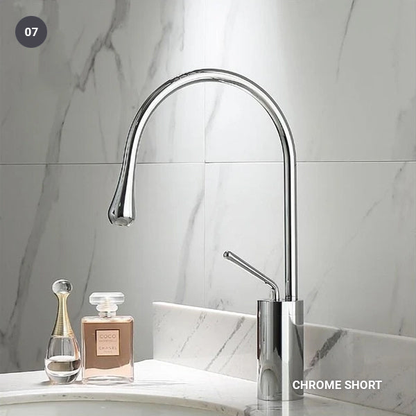 Brass Mixer Tap For Bathroom Basin Modern Contemporary Design Single Lever 360 Degree Rotation Spout For Kitchen Or Bathroom