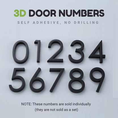 Bright Modern 3D Door Number For Hotel Rooms Residential Home Business Office Signage Self Adhesive Numbers Electroplated Plastic Signage Digits