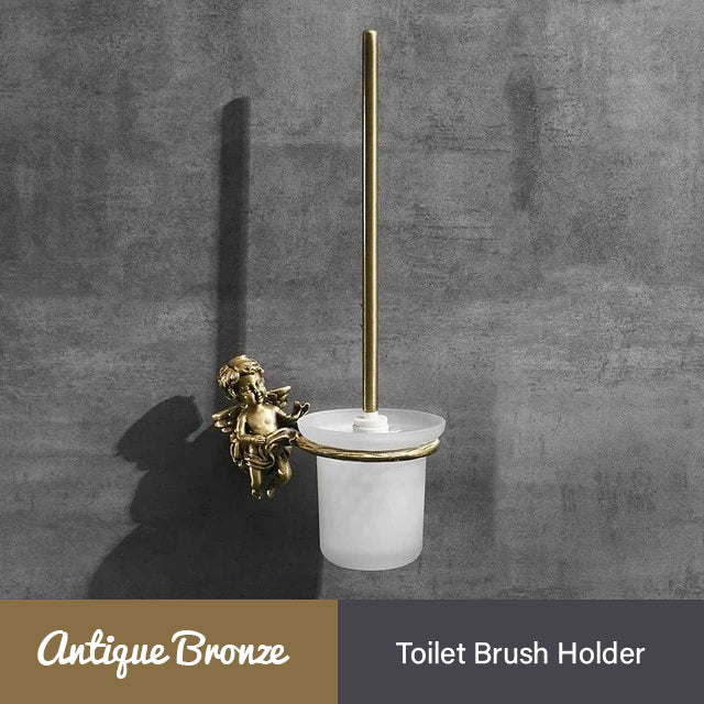 Bronze Angel Bathroom Fittings Soap Dish Robe Hook Cup Holder Toilet Paper Holder Glass Shelf Towel Bath Neo Classic Home Deco Washroom Bathroom Hardware