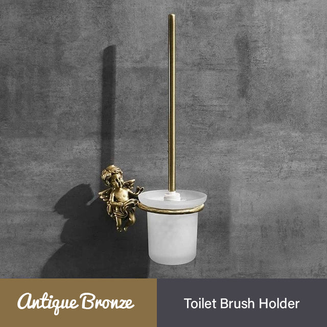 Bronze Angel Bathroom Fittings Soap Dish Robe Hook Cup Holder Toilet Paper Holder Glass Shelf Towel Bath Neo Classic Home Deco Washroom Bathroom Hardware