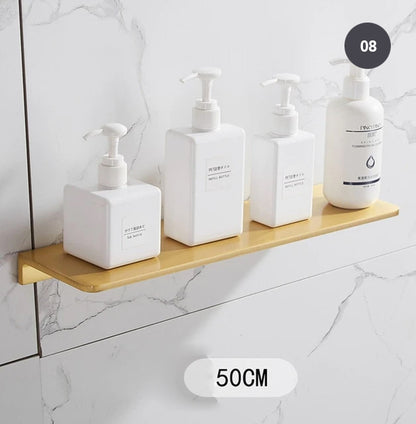 Brushed Gold Bathroom Series Modern Elegant Designer Bathroom Fittings Bathroom Shelf Shower Rack Loo Roll Holder Towel Rack For Washroom Bathroom