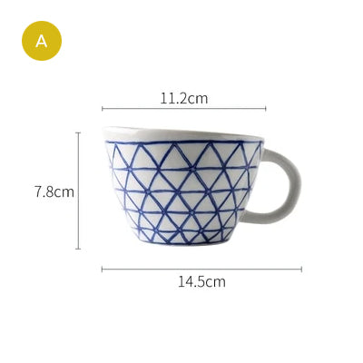 Creative Ceramics Handmade Coffee Mug Tea Cup Hand Painted Teacup Breakfast Teacup With Handle Modern Nordic Style Pottery Drinkware Kitchen Tableware