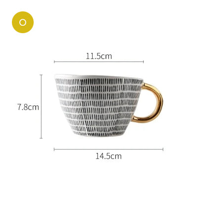 Creative Ceramics Handmade Coffee Mug Tea Cup Hand Painted Teacup Breakfast Teacup With Handle Modern Nordic Style Pottery Drinkware Kitchen Tableware