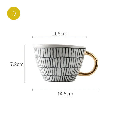 Creative Ceramics Handmade Coffee Mug Tea Cup Hand Painted Teacup Breakfast Teacup With Handle Modern Nordic Style Pottery Drinkware Kitchen Tableware