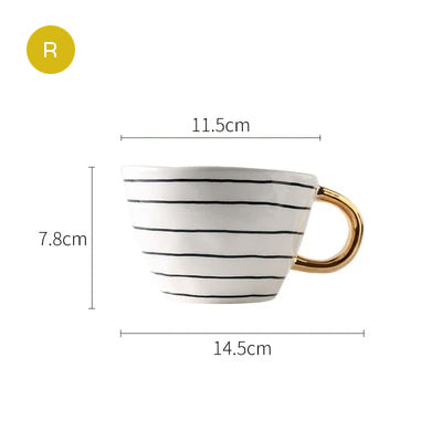 Creative Ceramics Handmade Coffee Mug Tea Cup Hand Painted Teacup Breakfast Teacup With Handle Modern Nordic Style Pottery Drinkware Kitchen Tableware