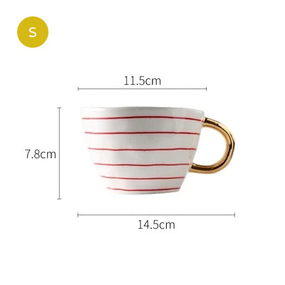 Creative Ceramics Handmade Coffee Mug Tea Cup Hand Painted Teacup Breakfast Teacup With Handle Modern Nordic Style Pottery Drinkware Kitchen Tableware