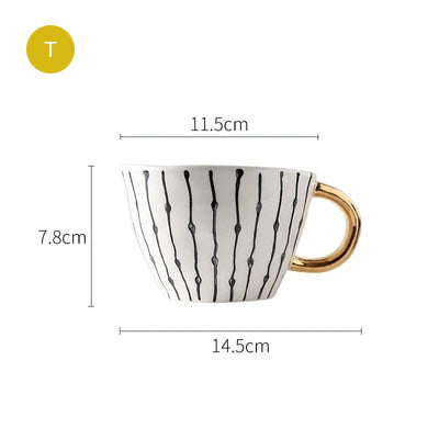 Creative Ceramics Handmade Coffee Mug Tea Cup Hand Painted Teacup Breakfast Teacup With Handle Modern Nordic Style Pottery Drinkware Kitchen Tableware