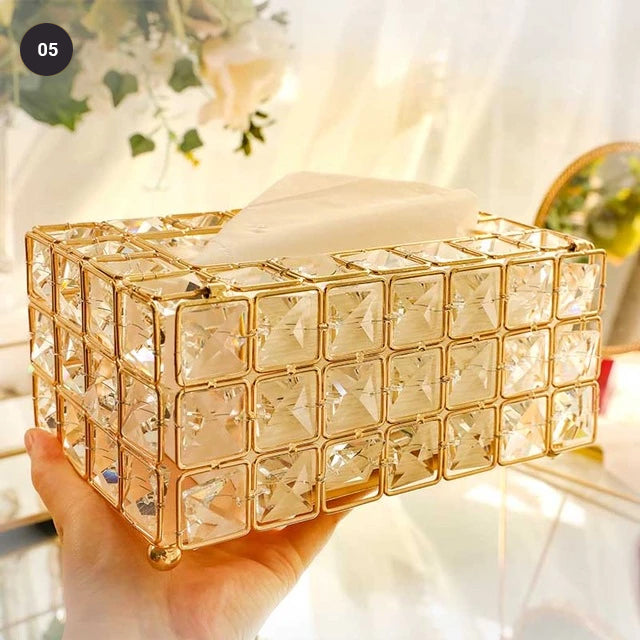 Crystal Bling Makeup Organizer Lipstick Holder Ornamental Dressing Table Jewelry Boxes Cosmetics Storage Box