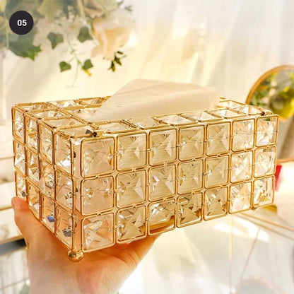 Crystal Bling Makeup Organizer Lipstick Holder Ornamental Dressing Table Jewelry Boxes Cosmetics Storage Box
