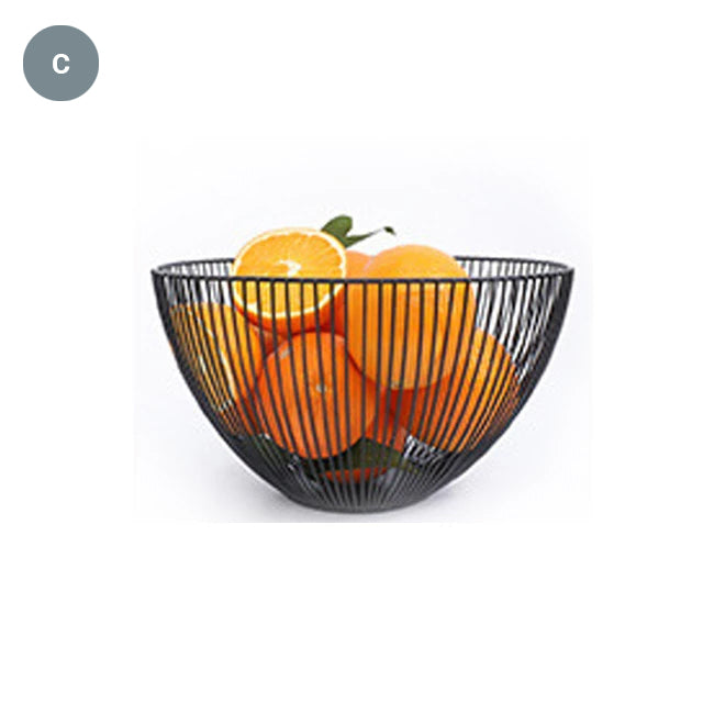 Geometric Metalwork Fruit Baskets Nordic Style Iron Art Tabletop Storage Bowls For Fruit And Snacks Modern Kitchenware Decor