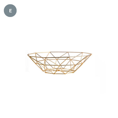 Geometric Metalwork Fruit Baskets Nordic Style Iron Art Tabletop Storage Bowls For Fruit And Snacks Modern Kitchenware Decor