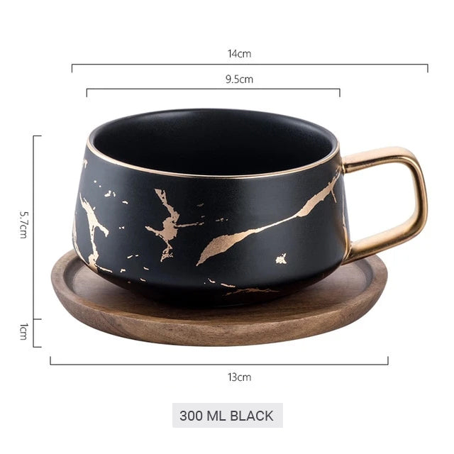 Golden Marble Italian Coffee Mug Ceramic Cup For Morning Coffee Or Afternoon Tea Cup Sets Available In 4 Sizes With Saucer And Lid Stylish Coffeeware