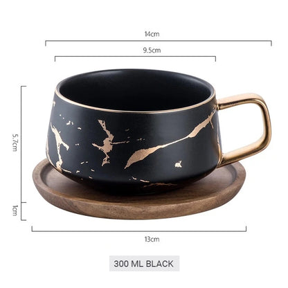 Golden Marble Italian Coffee Mug Ceramic Cup For Morning Coffee Or Afternoon Tea Cup Sets Available In 4 Sizes With Saucer And Lid Stylish Coffeeware