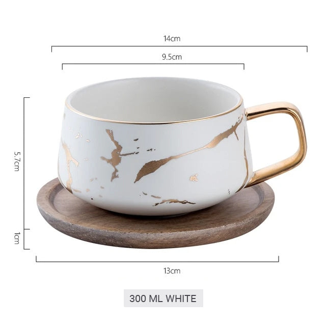 Golden Marble Italian Coffee Mug Ceramic Cup For Morning Coffee Or Afternoon Tea Cup Sets Available In 4 Sizes With Saucer And Lid Stylish Coffeeware