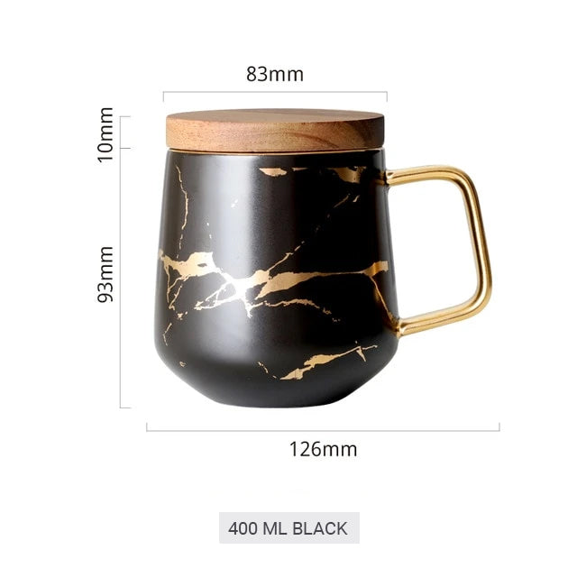 Golden Marble Italian Coffee Mug Ceramic Cup For Morning Coffee Or Afternoon Tea Cup Sets Available In 4 Sizes With Saucer And Lid Stylish Coffeeware
