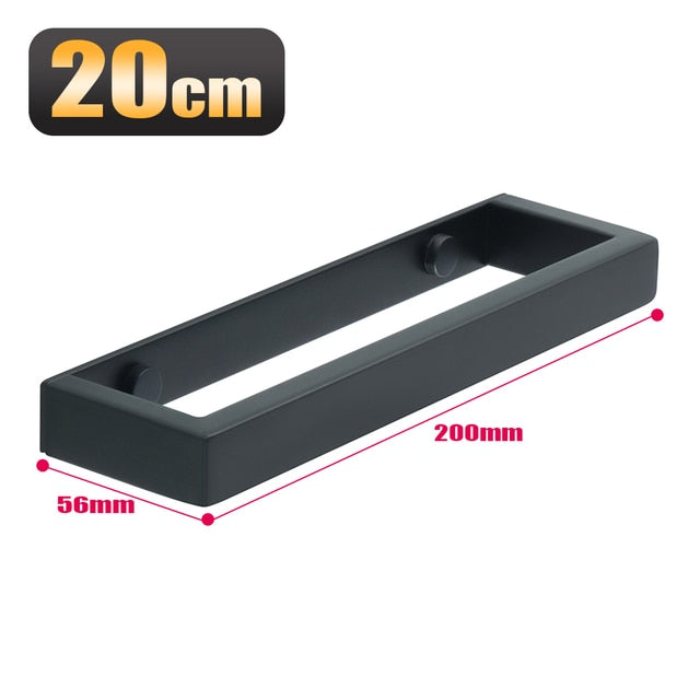 Minimalist Black Stainless Steel Bathroom Towel Rack Wall Mounted Hanger Towel Organizer For Neat Storage Of Multiple Towel Rolls