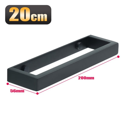 Minimalist Black Stainless Steel Bathroom Towel Rack Wall Mounted Hanger Towel Organizer For Neat Storage Of Multiple Towel Rolls