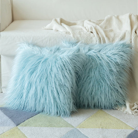 Soft Shaggy Faux Fur Cushion Cover Plush Pillow Cover Cushion Case For Sofa Throw Cushion Autumn Fall Winter Living Room Home Decor