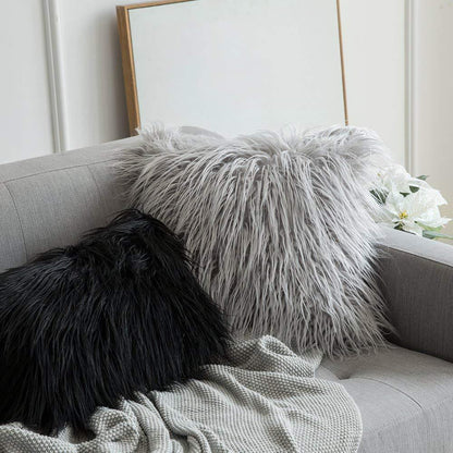 Soft Shaggy Faux Fur Cushion Cover Plush Pillow Cover Cushion Case For Sofa Throw Cushion Autumn Fall Winter Living Room Home Decor
