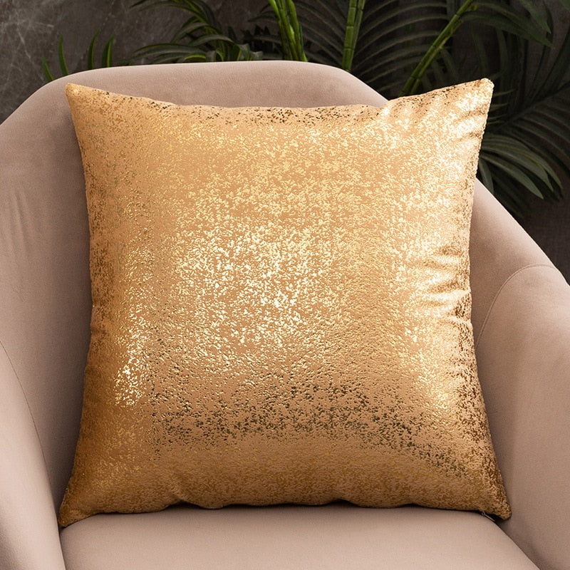 Luxury Fashion Golden Specked Velvet Cushion Cases 45x45cm For Living Room Sofa Covers For Settee Cushions Case Glam Home Interior Decor