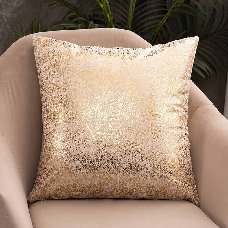 Luxury Fashion Golden Specked Velvet Cushion Cases 45x45cm For Living Room Sofa Covers For Settee Cushions Case Glam Home Interior Decor