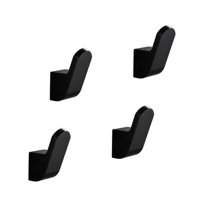 Modern Minimalist Matte Black Aluminum Clothes Hooks Wall Mounted Robe Hangers For Entrance Hall Bedroom Bathroom Coat Hooks