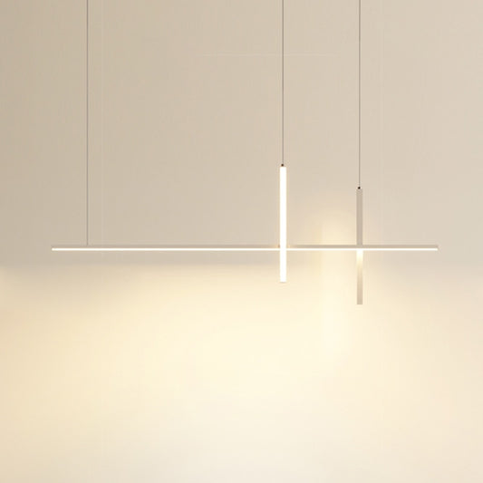 Modern Minimalist LED Striplight Horizontal Suspended Light Fitting Contemporary Chandelier For Kitchen Island Worktop Dining Room Home Office Decor