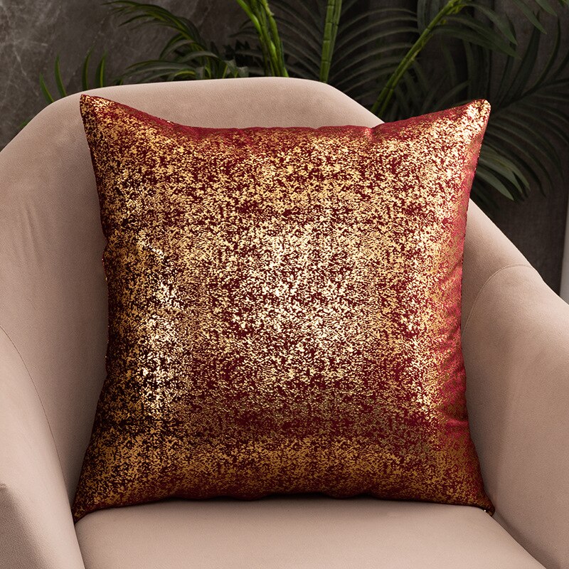 Luxury Fashion Golden Specked Velvet Cushion Cases 45x45cm For Living Room Sofa Covers For Settee Cushions Case Glam Home Interior Decor