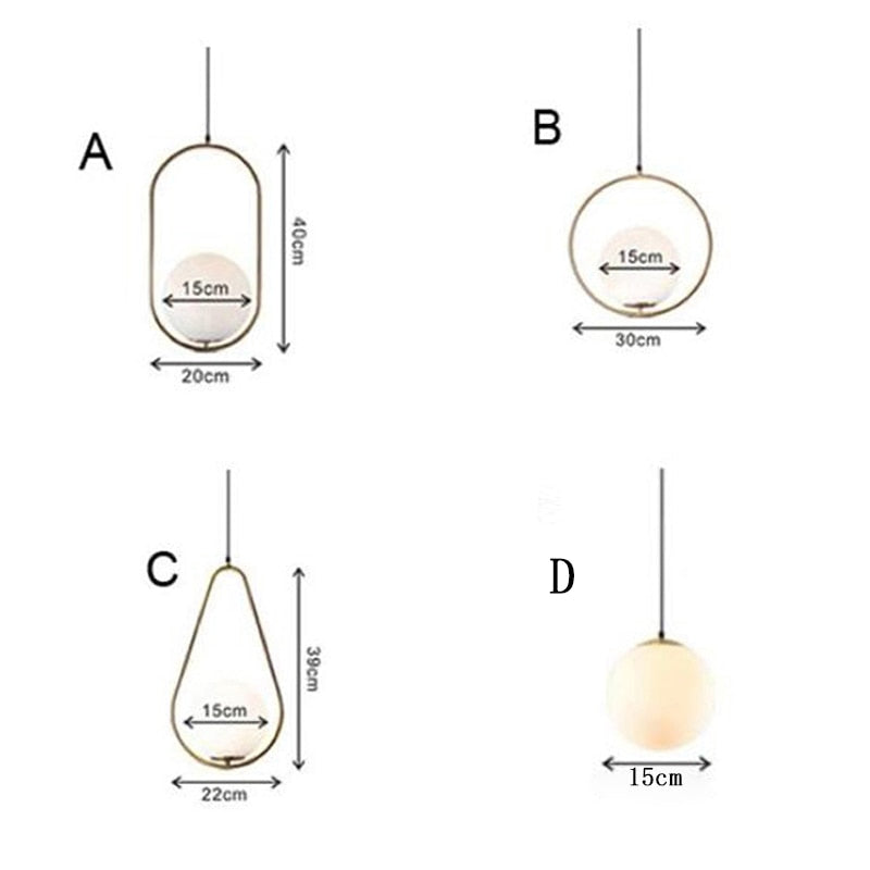 Minimalist Industrial Hanging Glass Ball Pendant Lamps Scandinavian Design Lighting For Living Room In Gold Brass Silver Or Black